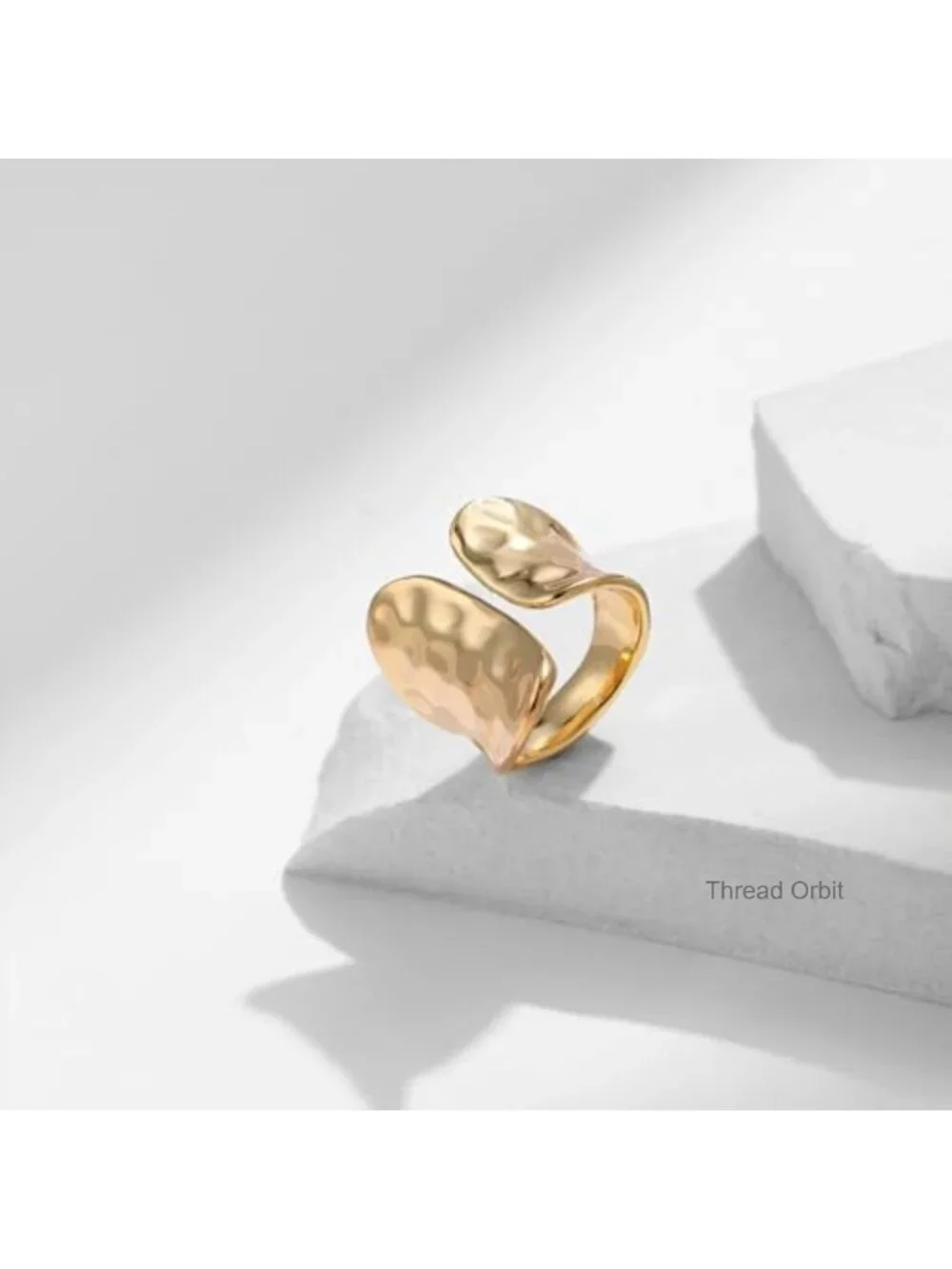 Hammered Statement Ring for Women Chunky Open Adjustable Ring Fashion Jewelry